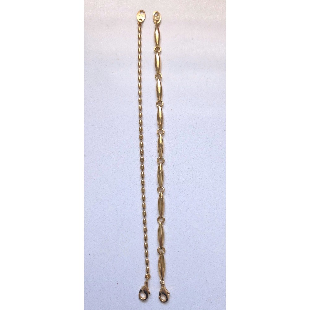 VTG Avon 90s Gold Tone Bracelet Set Rice Bead and Marquise Link 7.25" Daily Wear - Picture 2 of 5